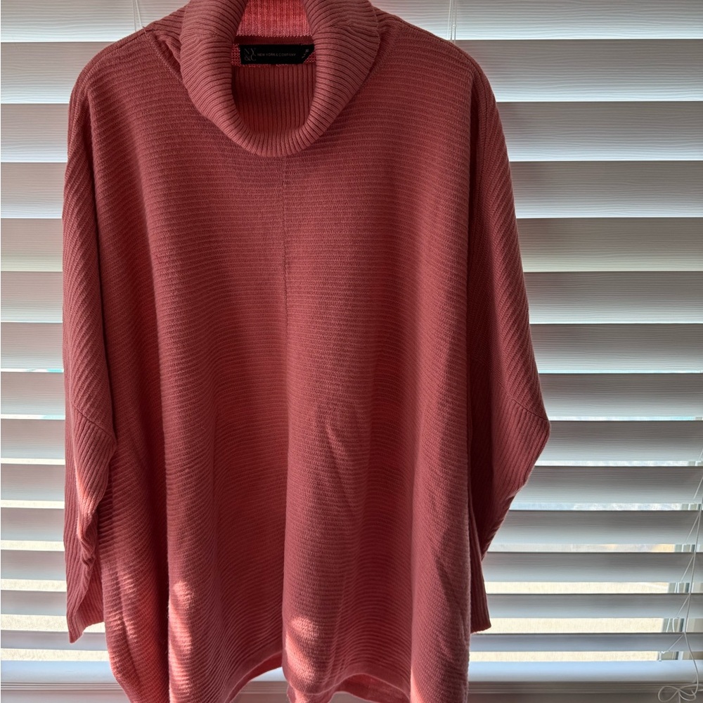 New York & Company Cowl Neck Sweater in Rose